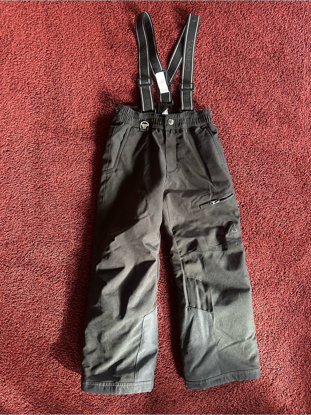 Gerry Weber Black Kids Snow Overalls with Adjustable Suspenders